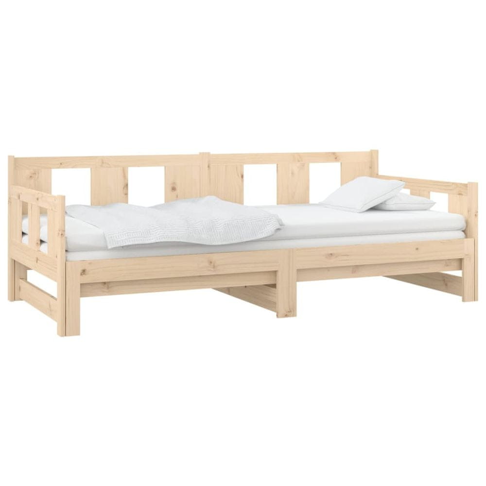 Vidaxl Rozkladacia denná posteľ borovicový masív 2x(90x200) cm